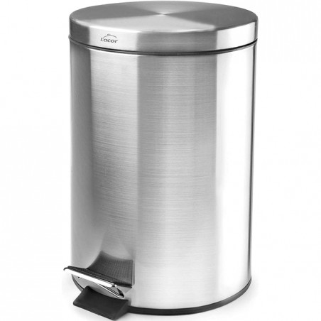 Pattumiera in acciaio inox con pedale e secchio per bagno, capacità 3 litri, dimensioni 17x25,5 cm