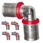 Lot de 5 Coude pour tube multicouche 20 mm, à utiliser avec machine à sertir, gris Lot de 5 Coude pour tube multicouche 20 mm, à utiliser avec machine à sertir, gris