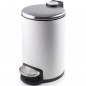 Bathroom Pedal Bin, Matte White Stainless Steel | Hygienic Waste Bin 16.8 x 25 cm