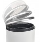 Pedal trash can for bathroom, made of stainless steel with matte finish, 16.8 x 25 cm, White Pedal trash can for bathroom, made of stainless steel with matte finish, 16.8 x 25 cm, White