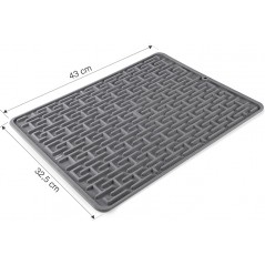 Abtropfgestell, Silikonmatte für Geschirr und Besteck, Abtropfmatte für Geschirr, rollbar, 43 x 32,5 cm