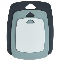 3er-Set doppelseitige Schneidebretter, Polypropylen, BPA-frei, Kunststoff, 3600 W, 1 Liter, mehrfarbig