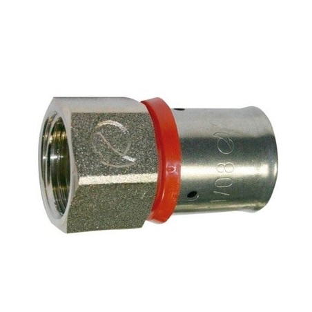 Raccord femelle 1/2" pour tube multicouche de 16 mm, à utiliser avec une sertisseuse, gris
