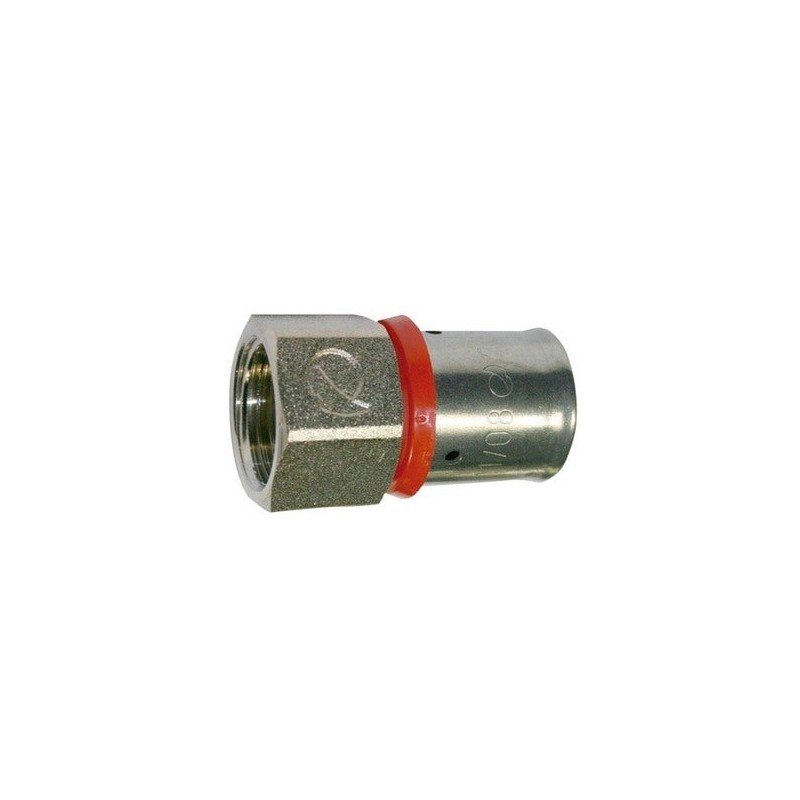 Entroque hembra 1/2" para Tubo multicapa 16 mm, uso con máquina prensadora, gris