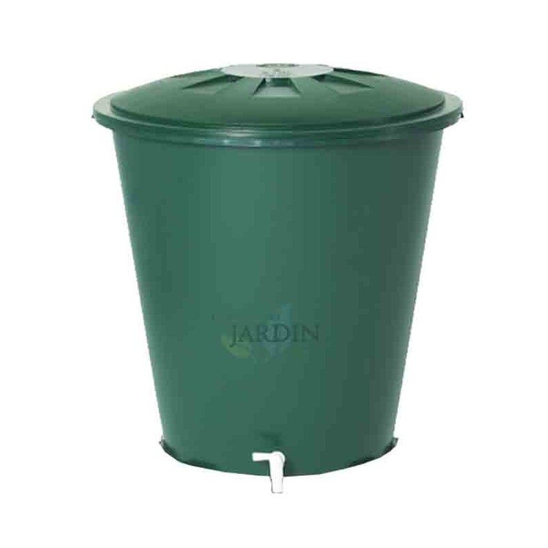 Réservoir d'eau en polypropylène 300 L. Recuperateur d Eau 80x86 cm avec robinet, vert