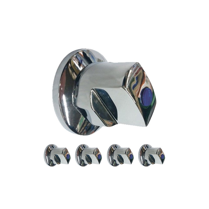 Pack of 5 x stopcocks for 16 mm multilayer pipe, use with crimping machine, grey