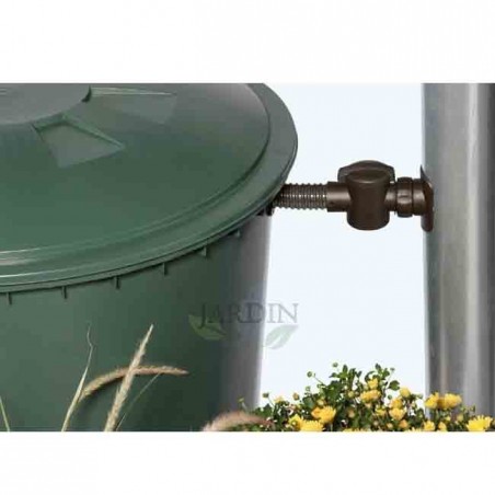 Réservoir d'eau en polypropylène 500 L. Recuperateur d Eau 100x110 cm avec robinet, vert