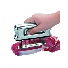 Attendrisseur de viande avec aiguille ultra tranchante en acier inoxydable pour attendrir le steak, Dimensions 12 x 2 x 30 cm