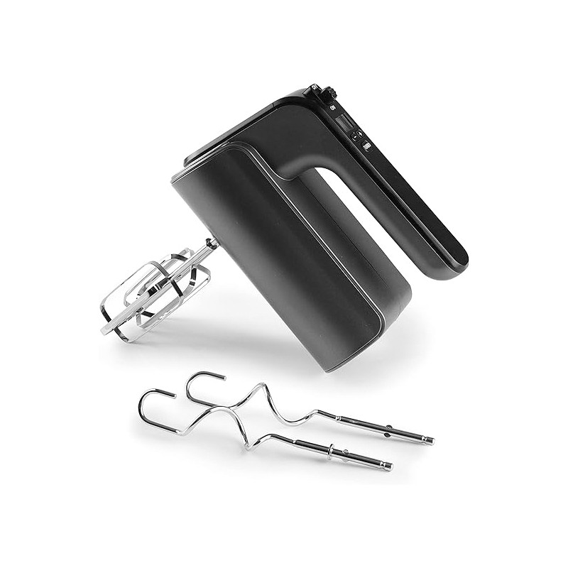 Mixer, inklusive TitanPro Schneebesen, 5 Geschwindigkeiten und Turbofunktion, 350 W, Maße: 14,5 x 8,5 x 19 cm, Schwarz Mixer, inklusive TitanPro Schneebesen, 5 Geschwindigkeiten und Turbofunktion, 350 W, Maße: 14,5 x 8,5 x 19 cm, Schwarz