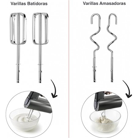 Amassadeira, Inclui Batedores TitanPro, 5 Velocidades e Função Turbo, 350 W, Dimensões: 14.5x8.5x19 19 cm, Preta