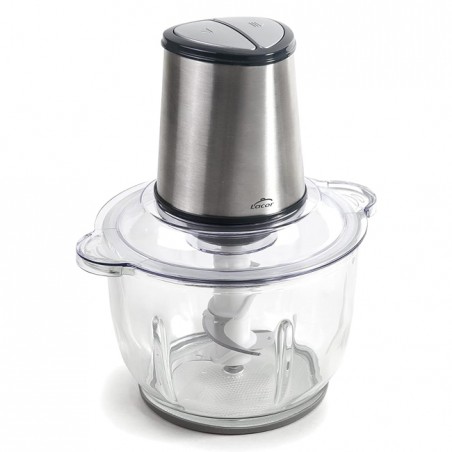 Picador de alimentos automático, picador de alimentos, picador com lâminas ultrarresistentes, sem BPA, 2 velocidades, 2 litros
