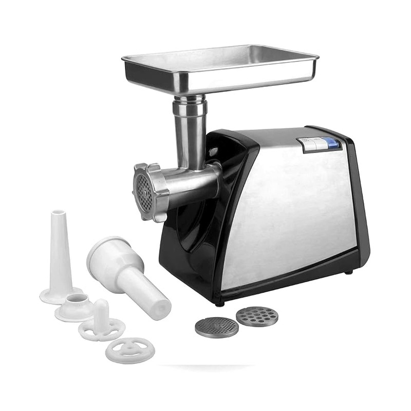 Hachoir à viande puissant, 1 kg/min, couleur grise, puissance 1000 W