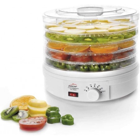Déshydrateur rotatif pour fruits, légumes, viandes, poissons, puissance 250W
