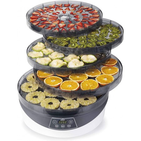 Déshydrateur rotatif pour fruits, légumes, viandes, poissons, puissance 250W