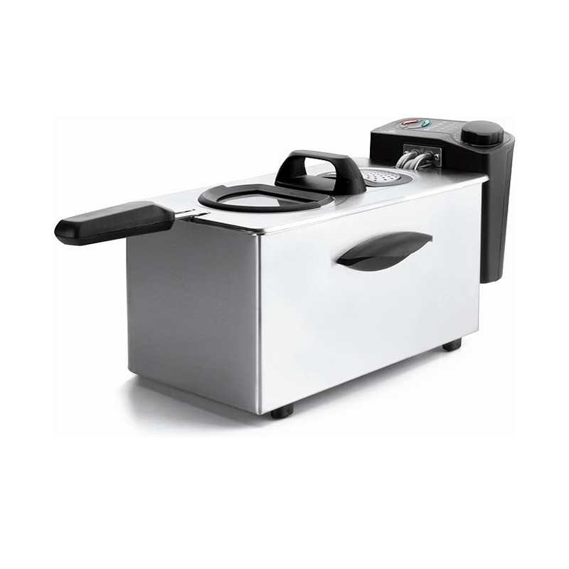 Friteuse électrique à usage professionnel, Capacité 3,50 litres, en acier inoxydable, 41x22x21 cm Friteuse électrique à usage professionnel, Capacité 3,50 litres, en acier inoxydable, 41x22x21 cm