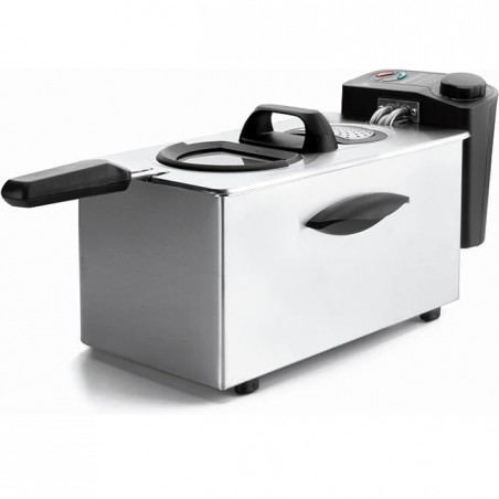 Professional electric fryer, 3.50 litre capacity, made of stainless steel, dimensions 41x22x21 cm