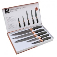 Pack Set of 5 knives with non-stick stainless steel blade.