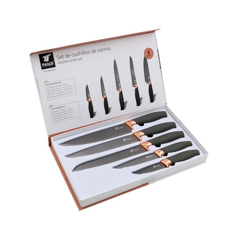 Set of 5 Professional Cutting Knives | Knife with non-stick stainless steel blade