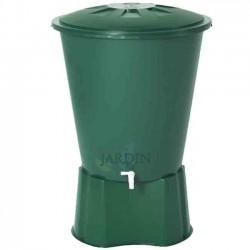 Réservoir d'eau en polypropylène 300 L. Recuperateur d Eau 80x86 cm, avec socle de support 71x33 cm, vert