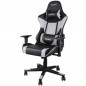 Sedia da Gaming Professionale Julieta. Colore Bianco e Nero. Inclinazione 180°, Altezza regolabile, Cuscino cervicale e lombare.