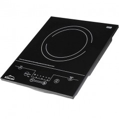 Placa de indução vitrocerâmica, potência 2000W, com 6 níveis de potência, preta