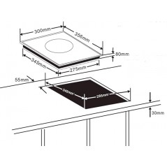 Placa vitrocerámica inducción, Potencia 2000W, con 6 niveles de potencia, Negro