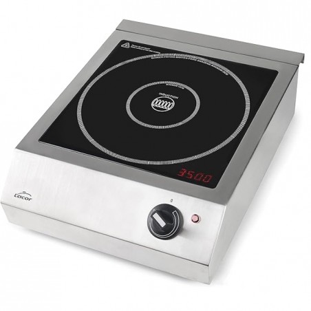 Placa de Indução Portátil, 10 Níveis de Potência, Adequada para Diâmetros entre Ø12 cm e Ø28 cm, 3500W, Aço Inox