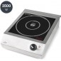 Placa Vitroceramica Inducción Portatil 3500W Lacor | Cocina Portatil inox Táctil, 10 Potencias, Dos Fuegos 12 y 28 cm