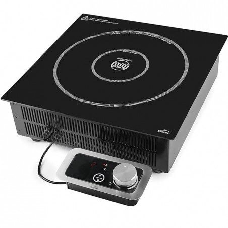 Placa de Indução Portátil, 10 Níveis de Potência, Adequada para Diâmetros entre Ø12 cm e Ø28 cm, 3500W, Aço Inox, Preto)