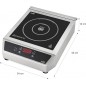 Plaque de cuisson à induction portable Lacor 3500W en vitrocéramique | Plaque de cuisson tactile portable en acier inoxydable, 1