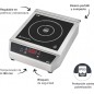 Induction Portable, Commande Tactile, 17 Niveaux de Puissance, Deux Brûleurs 12 et 28 cm, ACIER INOXYDABLE, Noir, 3500W