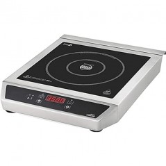 Induction Portable, Commande Tactile, 17 Niveaux de Puissance, Deux Brûleurs 12 et 28 cm, ACIER INOXYDABLE, Noir, 3500W