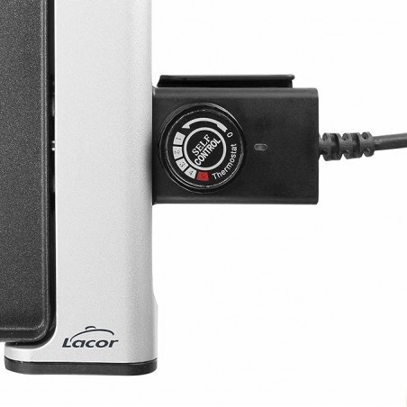 Quality Grill Plate, Power 1800W, made of aluminum, 0-230º, Measurements 61x32cm, Black color