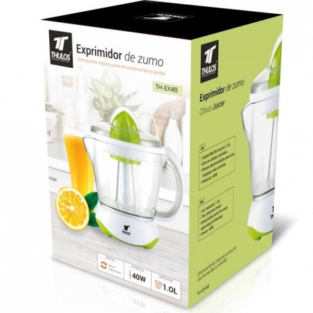 Espremedor elétrico THULOS de 1 litro. Rotação bidirecional. Potência: 40 W.