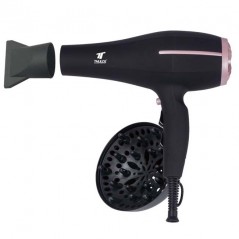 Sèche-cheveux Thulos, 2000W, 2 vitesses et 3 réglages de température, bouton air froid, avec diffuseur et concentrateur