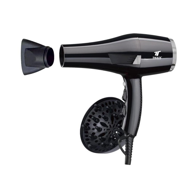 Sèche-cheveux Thulos, 2000W, 2 vitesses et 3 réglages de température, bouton air froid, comprend diffuseur Sèche-cheveux Thulos, 2000W, 2 vitesses et 3 réglages de température, bouton air froid, comprend diffuseur