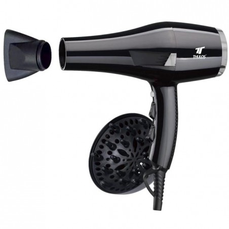 Secador de cabelo THULOS, 2000 W, 2 velocidades e 3 ajustes de temperatura, botão de ar frio, inclui difusor.