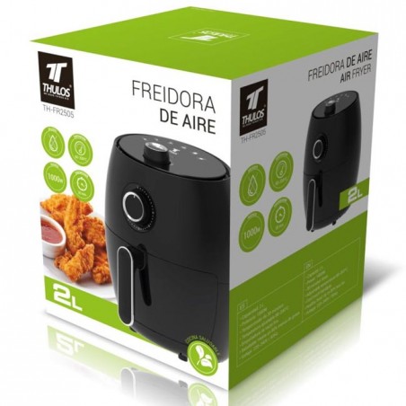 Fritadeira a Ar THULOS, 2 litros, Equipada com timer de 30 minutos e potência de 1000W