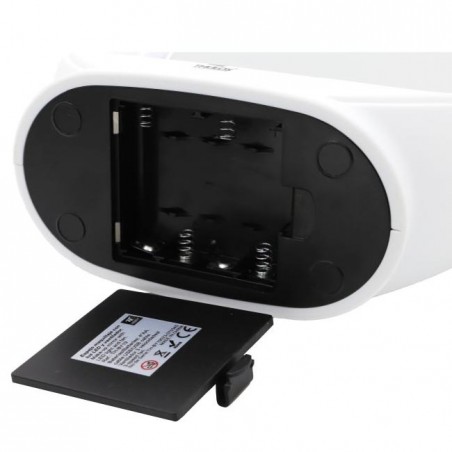 Espelho de maquiagem THULOS com luz LED e ventilador.