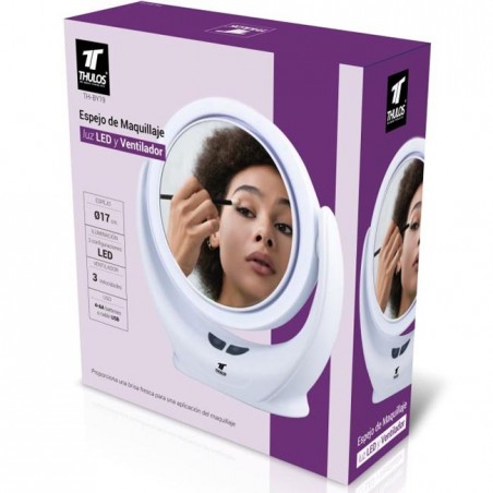 Specchio per il trucco THULOS con luce LED e ventola.