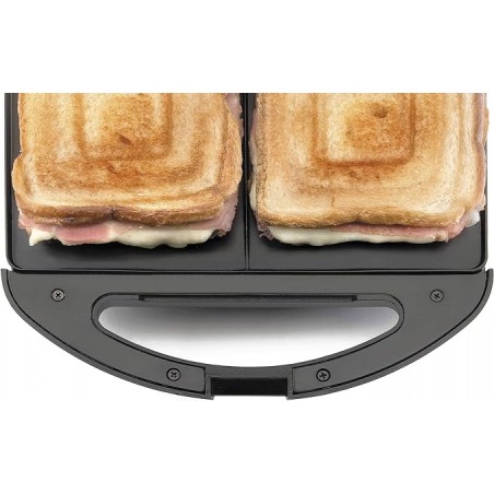Machine à croque-monsieur électrique pour tranches carrées, puissance 750 W, noir