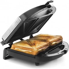 Machine à croque-monsieur électrique pour tranches triangulaires, puissance 750 W, noir