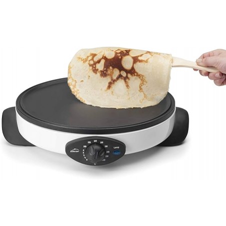 Máquina de crepes antiaderente de alumínio, 30 cm, 1000W, branca