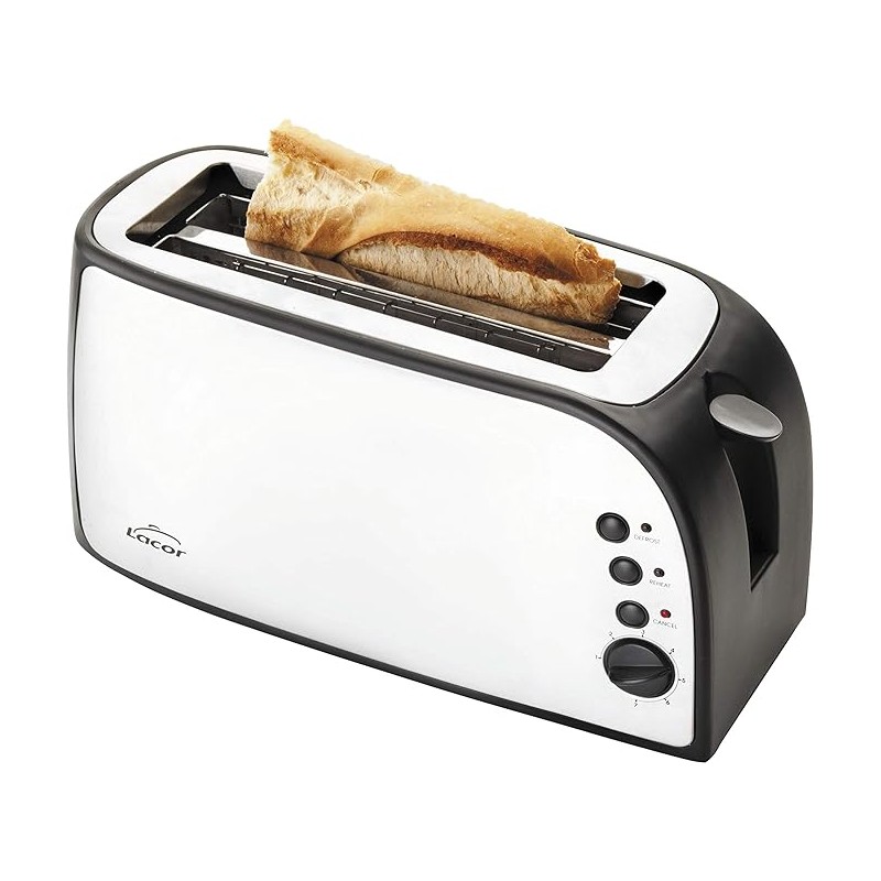 Tostadora ranura alargada, doble ranura, Potencia 1500W, fabricada en acero inoxidable