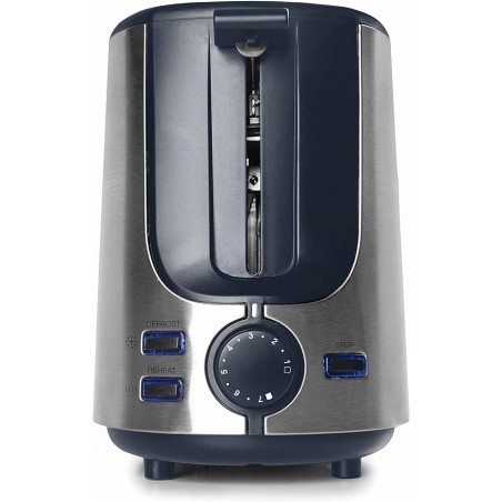 Long slot toaster, 1000W power, made of stainless steel