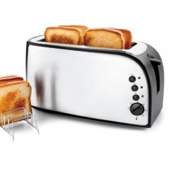 Elongated slot toaster, double slot, Power 1500W, made of stainless steel
