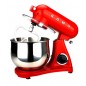 Batidora Amasadora Orbital 1800W. Procesador Alimentos Profesional 8L., 6 Velocidades. Diseño Retro Vintage, rojo