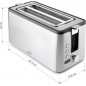 Toaster made of stainless steel, 2 wide slots, slot measurements 3.8x25 cm
