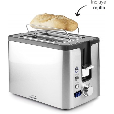 Toaster aus Edelstahl, 2 breite Schlitze, Schlitzmaße 3,8x14 cm