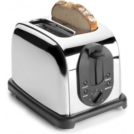 Toaster aus Curve-Edelstahl, 2 Schlitze, Leistung 850-1000 W	